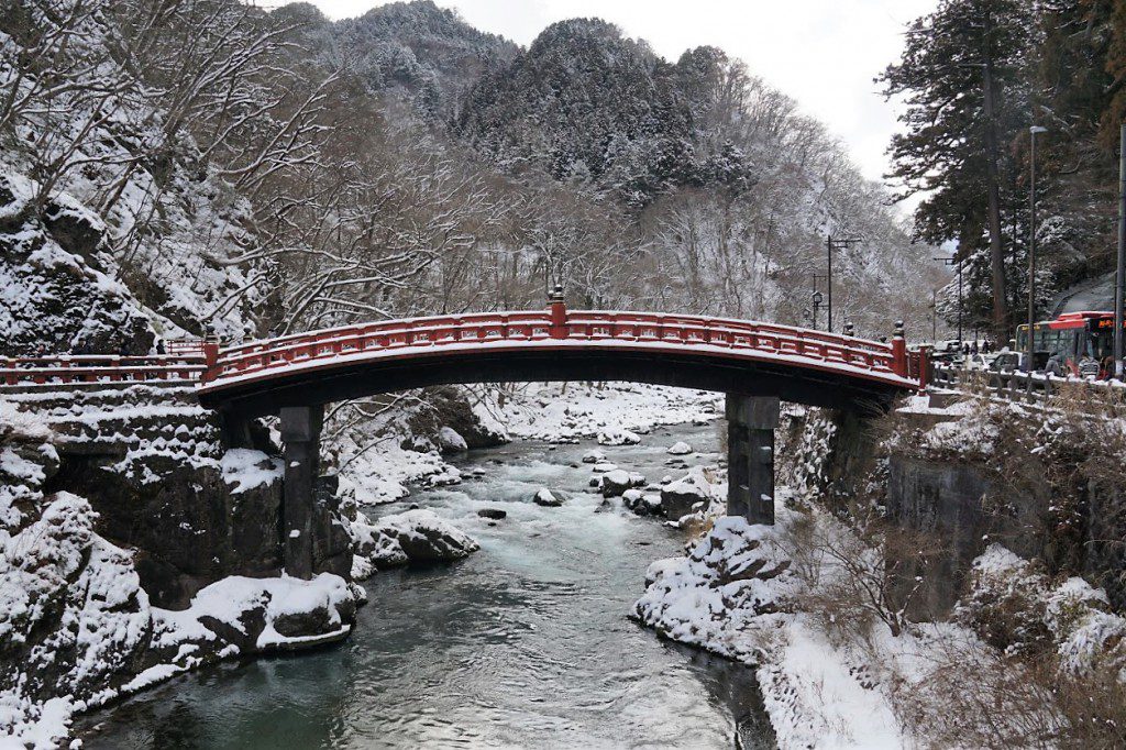 日光 雪 神橋