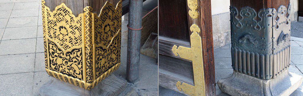二条城唐門柱　西本願寺唐門柱